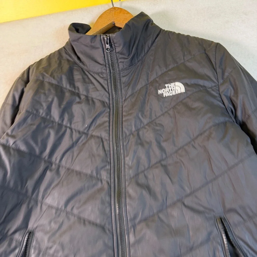 The North Face Womens Black Quilted Puffer Jacket‎ Full Zip Size M 6932